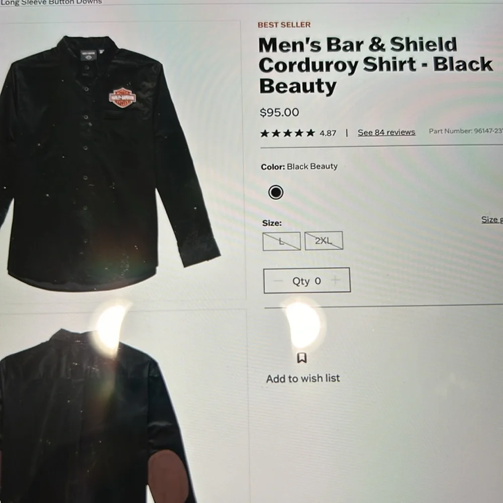 COPY - Men’s Harley Davidson Corduroy button down Elbow patch shirt - Picture 12 of 12